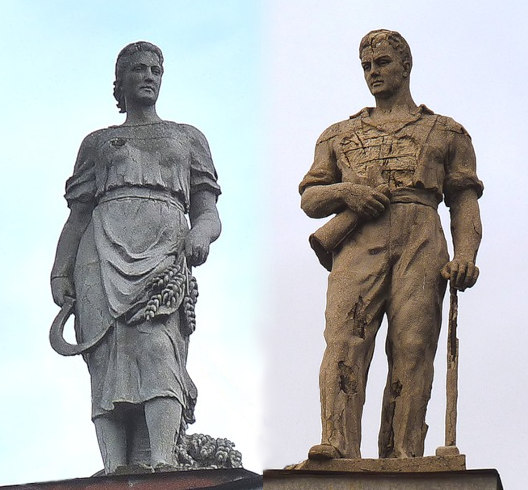 worker and kolkhoz woman miniature