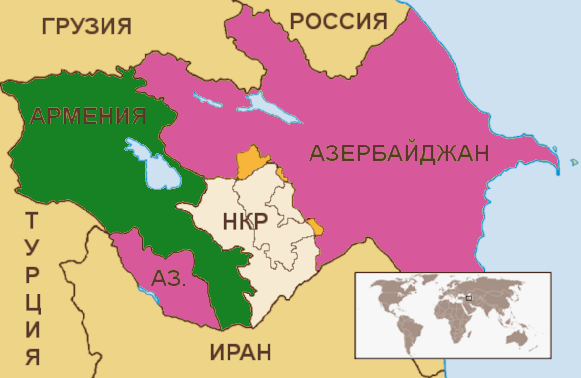 Карта азербайджана и армении и грузии